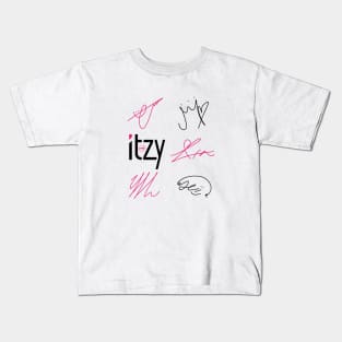 Design with the signatures of itzy Kids T-Shirt